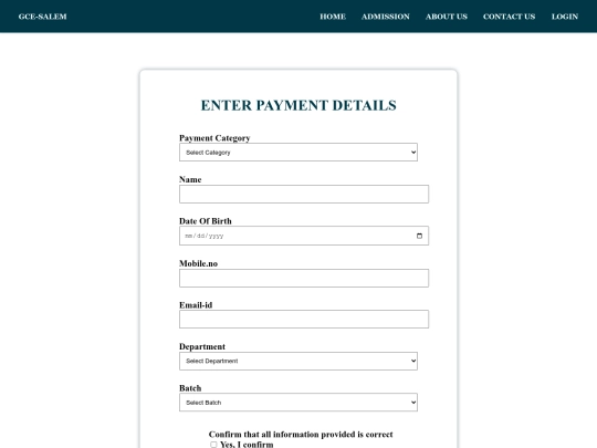 ADMISSION/pay2 screenshot