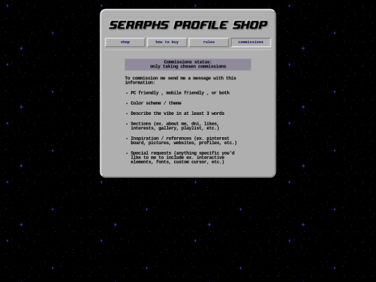 profile-shop/commissions screenshot