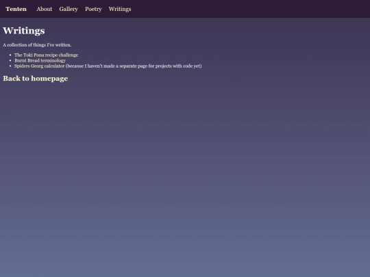 writings screenshot