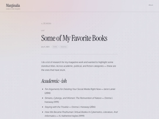 posts/favorite-books screenshot