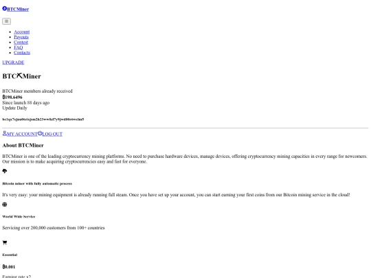 bitcoin/miner screenshot