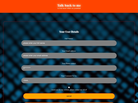 feedback screenshot