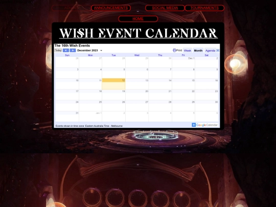 events screenshot