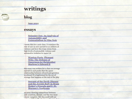writings screenshot