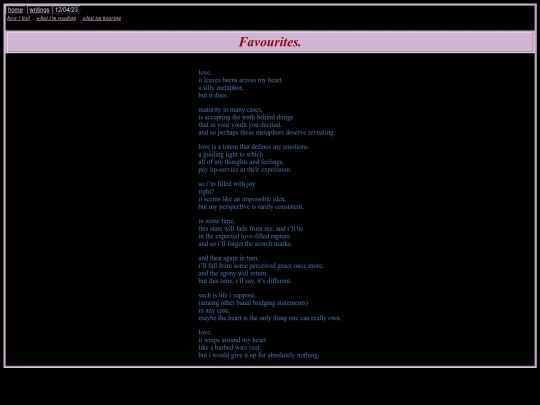 favourites_poem screenshot