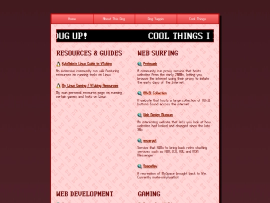 links screenshot