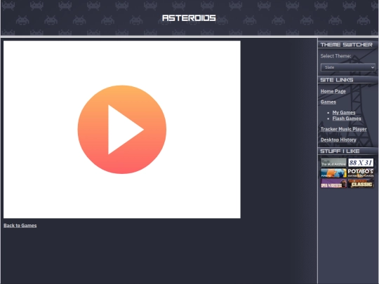 games/asteroids screenshot