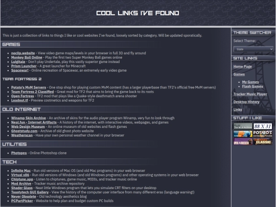 links screenshot