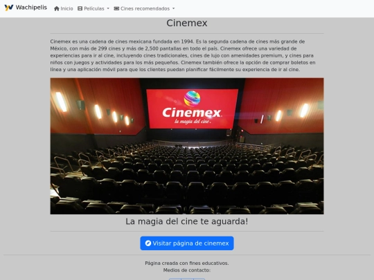 paginas/cinemex screenshot