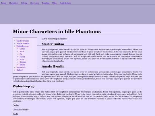 minorcharacters screenshot