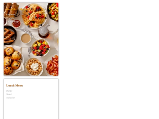 menu screenshot