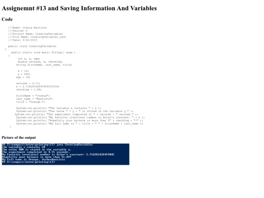 Intro/Printing/13(real)/CreatingVariables screenshot