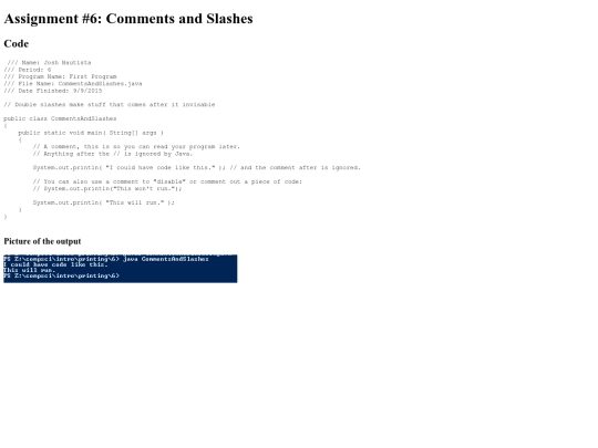 Intro/Printing/6/CommentsAndSlashes screenshot