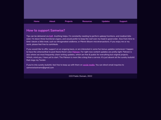 support screenshot