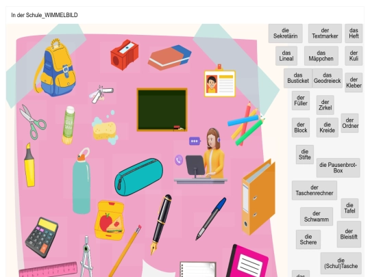 Deutsch/D_Vokabeln/SCHULE/In der Schule_WIMMELBILD_#1 screenshot