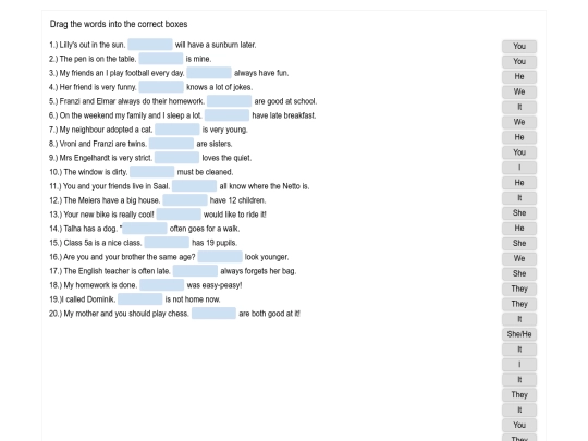 Englisch/personal pronouns 1 screenshot
