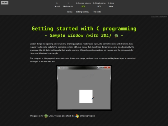 c/samplewindow_sdl_linux screenshot