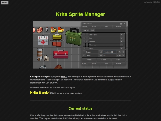 kritaspritemanager screenshot