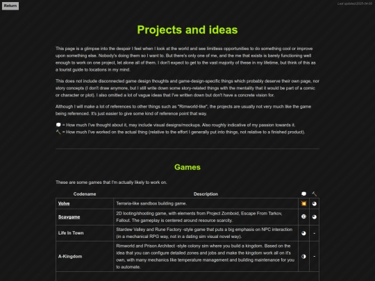 projects screenshot