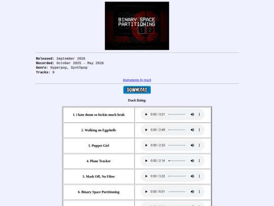 albums/binary/info screenshot
