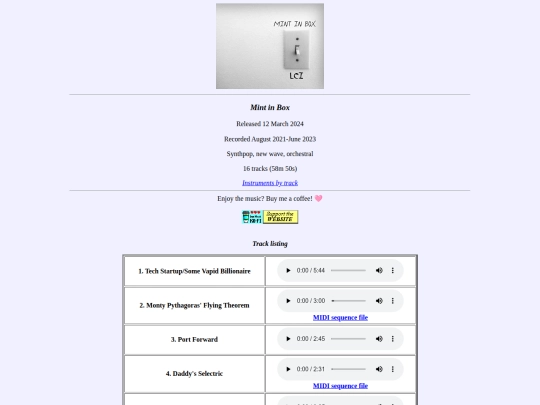 albums/mintinbox/info screenshot