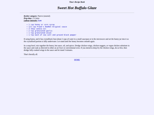 shrines/recipes/buffaloglaze screenshot