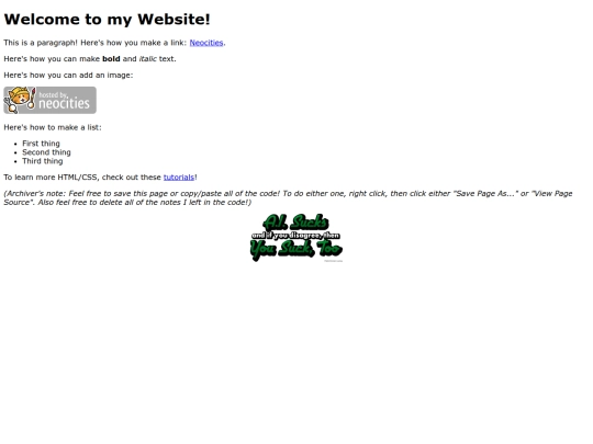 templates/neocities screenshot