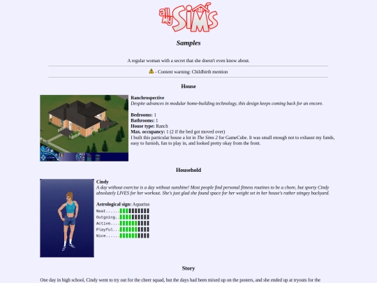 thesims/mine/samples screenshot