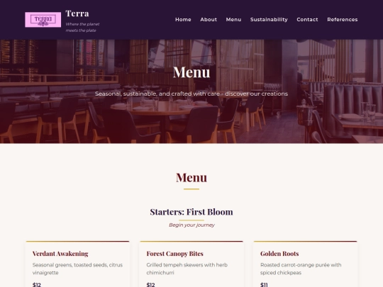 menu screenshot