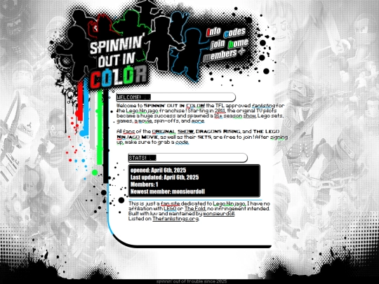 ninjagofanlisting/spinninoutincolor screenshot