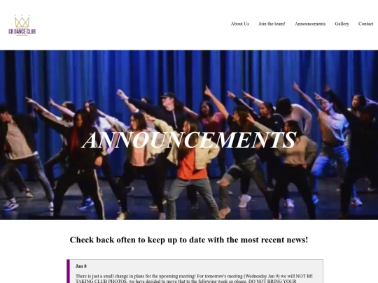 announcements screenshot