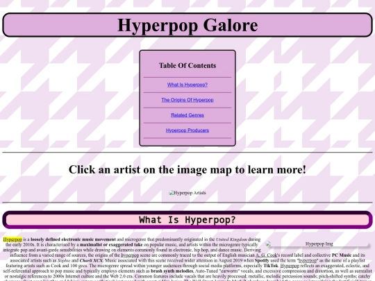Hyperpop Galore/Hyperpop Galore - Homepage screenshot