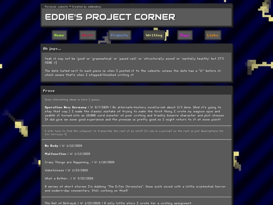 writing screenshot