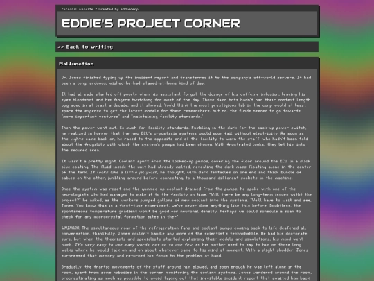 writing/malfunction screenshot