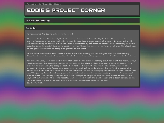 writing/no-body screenshot