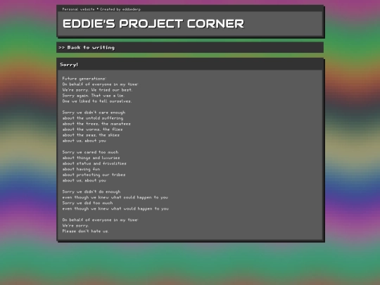 writing/sorry screenshot