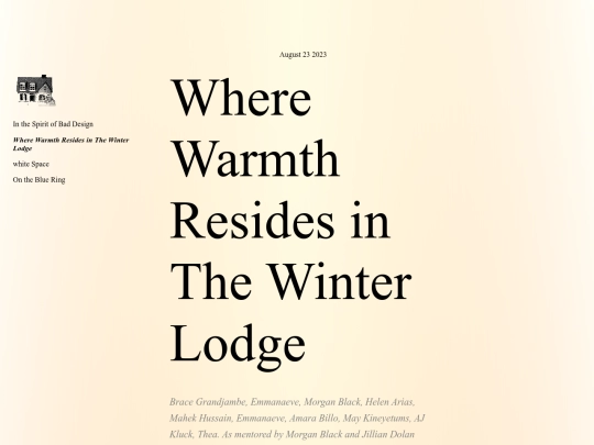 essays/WinterLodge screenshot