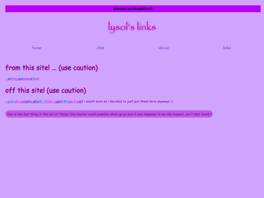 links screenshot