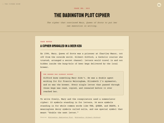 cipher-room/babington screenshot