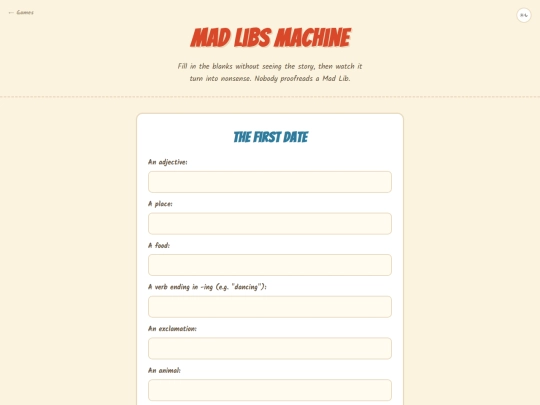 games/mad-libs screenshot
