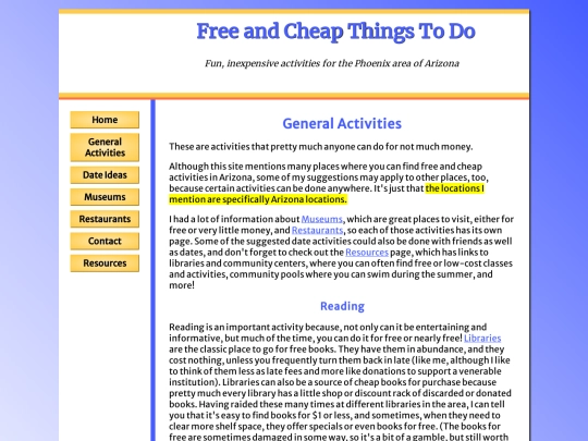 activities screenshot