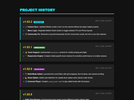 changelog screenshot