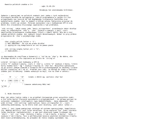 articles/cpp_polskie_znaki screenshot