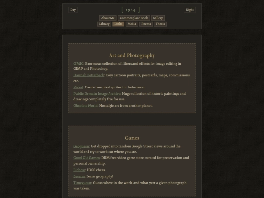 links screenshot