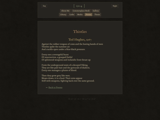 poems/thistles screenshot