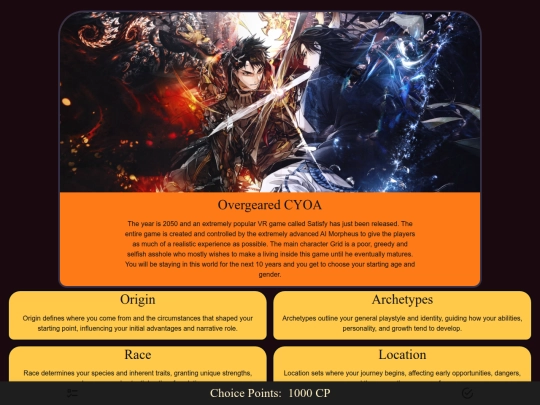 Overgeared_CYOA screenshot