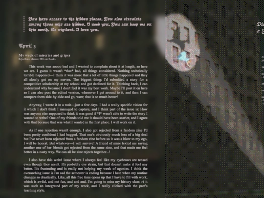 archive/diary screenshot