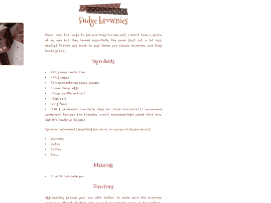recipes/sweets/brownies screenshot