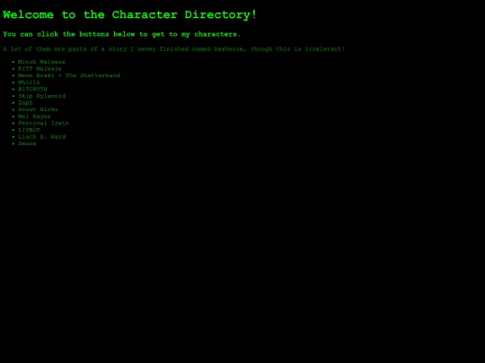 characterdirectory screenshot
