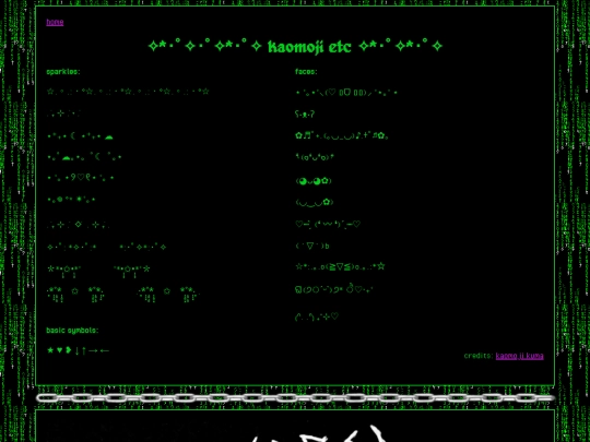 secrets/kaomoji screenshot